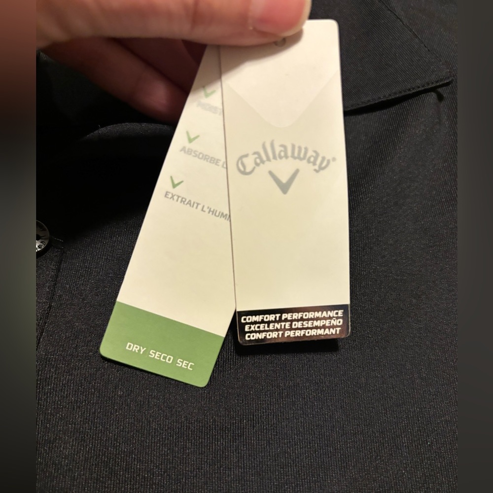 NWT Callaway black short sleeve golf shirt with unique side detailing, XL - Picture 10 of 16